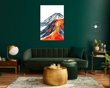 Abstracte Aquarel van Berg Fuji van Imperial Art House