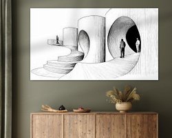 Voorbeeld van het werk in een kamer