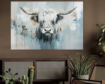 Schottische Highlander abstrakte Malerei von Art & Soul Creations