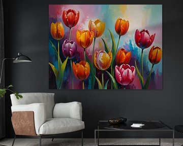 Abstracte tulpen van Jan Bouma