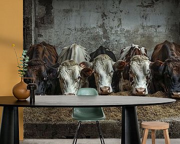 Cows in an old barn by Art & Soul Creations