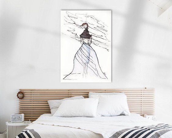 Voorbeeld van het werk in een kamer