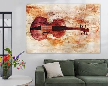 Violin in watercolour artwork by Art & Soul Creations