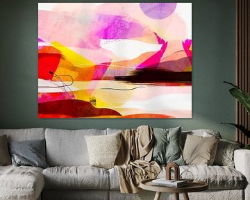 Modern zomerlandschap in eigentijdse kleuren van Mad Dog Art