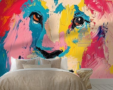 Voorbeeld van het werk in een kamer