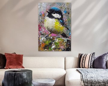 Kleurrijk schilderij van een vogel van Art & Soul Creations