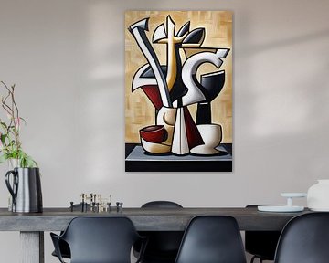 Abstract cubist shapes artwork by Art & Soul Creations
