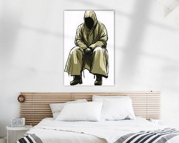 Mysterious silhouette in green jacket by Art & Soul Creations