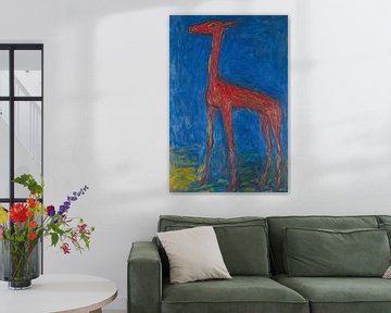 Schilderij van een abstract hert van Art & Soul Creations