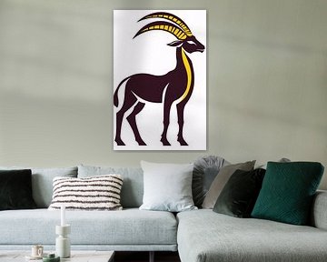 Abstract minimalist goat illustration by Art & Soul Creations