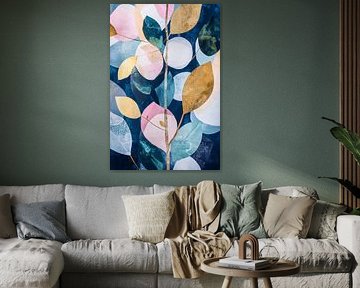 Abstract leaves in modern colours by Art & Soul Creations