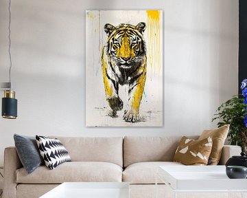 Yellow tiger in modern style by Art & Soul Creations
