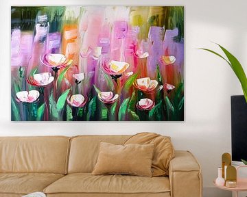 Kleurrijk abstract bloemenveld van Art & Soul Creations