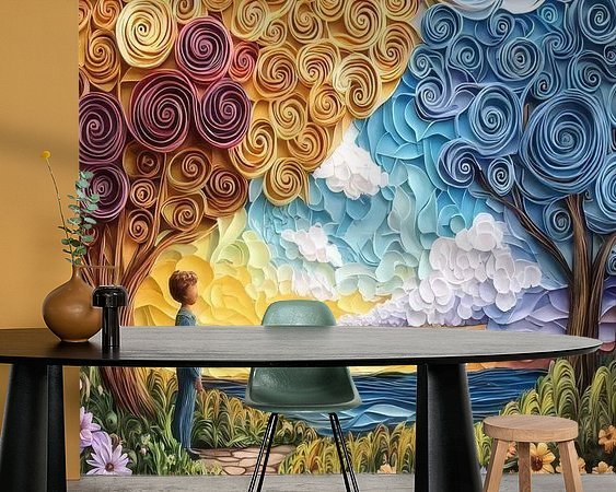 Voorbeeld van het werk in een kamer