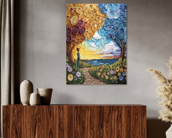 Voorbeeld van het werk in een kamer