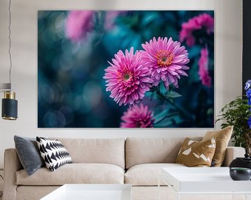 Close-up van roze bloemen met achtergrond van Imperial Art House