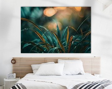 Close-up van gras met licht en bokeh van Imperial Art House