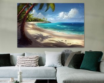 Strand met palmbomen en helder water van Imperial Art House