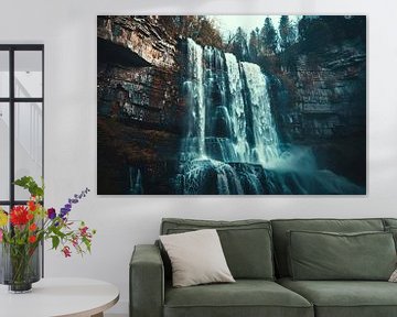 Majestic waterfall in rugged nature by Imperial Art House