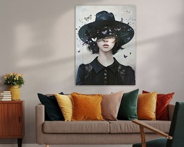 Vlinderhoed van Abstract Schilderij