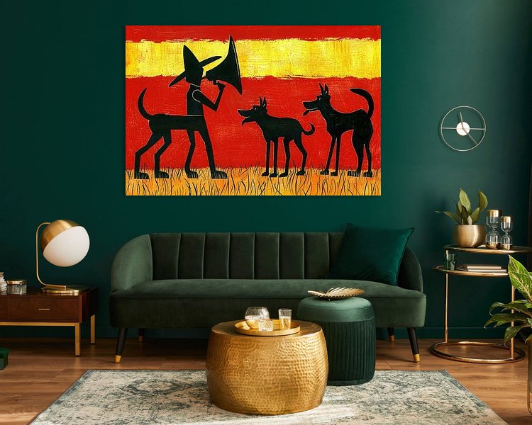 Voorbeeld van het werk in een kamer