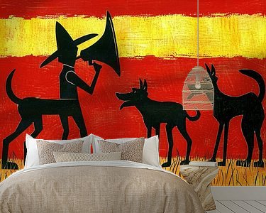 Voorbeeld van het werk in een kamer