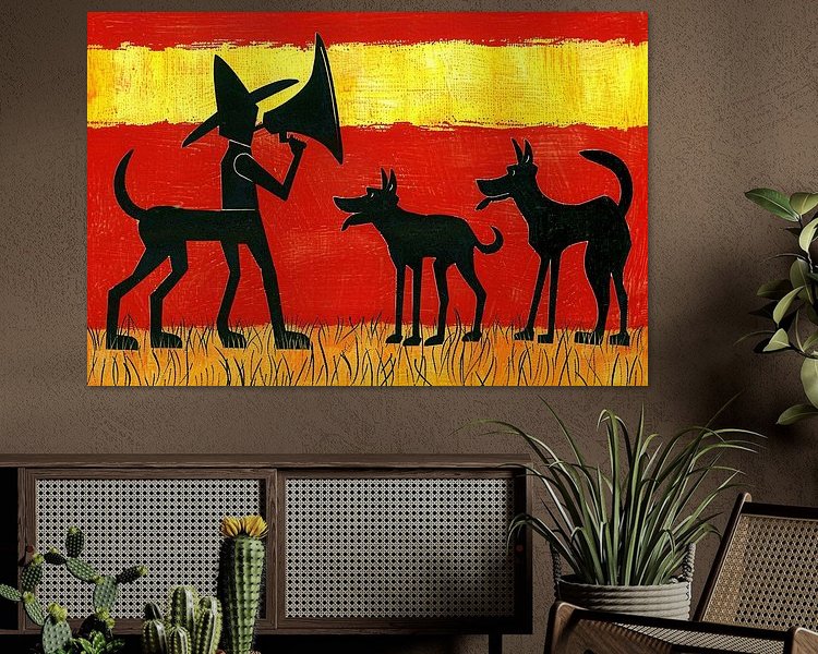 Voorbeeld van het werk in een kamer