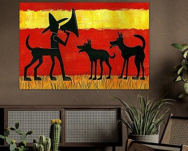 Voorbeeld van het werk in een kamer