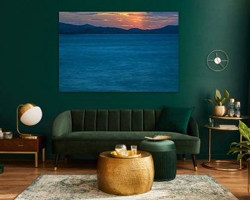 Kroatië : Zonsondergang op het strand van Kolovare Zadar van Photoart-Naegele