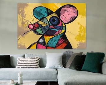Kubistische muis in levendige geometrische vormen van Imperial Art House