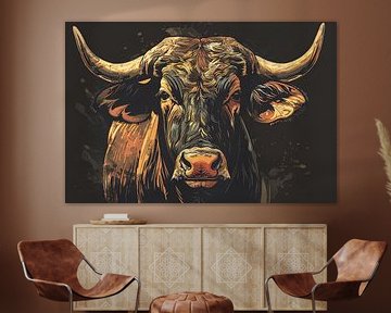 Majestätischer Stier in klassischen Kunststilen von Imperial Art House
