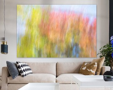 Colourful abstract autumn. Also beautiful as a round artwork. by Josine Claasen
