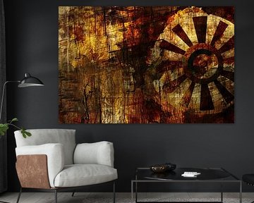 Roue abstraite avec des textures altérées sur Imperial Art House