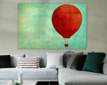 Minimalistische luchtballon tegen een gekleurde achtergrond van Imperial Art House