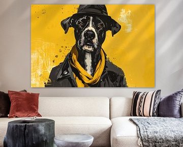 Stijlvolle hond met hoed en sjaal van Imperial Art House
