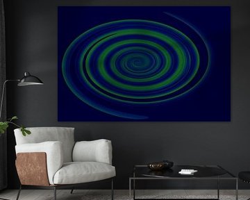 spirale en vert et bleu