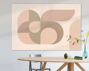Bauhaus boogvormen uit het midden van de eeuw in natuurlijke kleuren van Mad Dog Art
