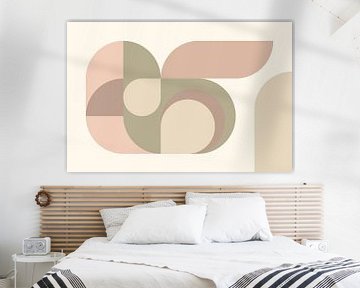 Mid-Century Bauhaus Bogen Formen in Naturfarben