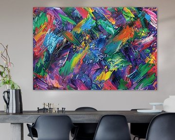 Abstracte kleurenexplosie met dynamische penseelstreken van Imperial Art House