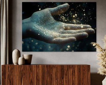 Hand met magisch sterrenstof van Art & Soul Creations