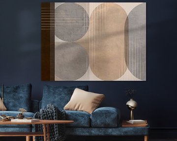 Mid-Century Bauhaus Boog Curves Geometrie Abstractie van Mad Dog Art
