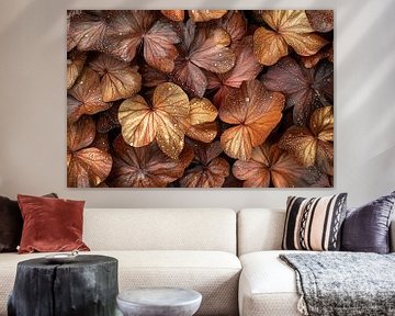 Bronze leaves with water drops by Art & Soul Creations