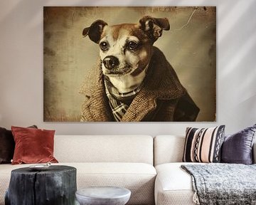 Nostalgische Hond in Vintage Kleding van Imperial Art House