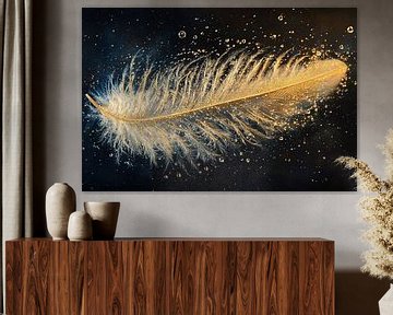 Gouden veer met bubbels van Art & Soul Creations