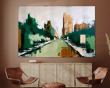 Abstract stadsgezicht met gebouwen