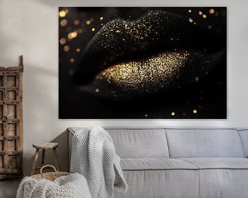 Zwarte lippen met gouden glitters van Art & Soul Creations