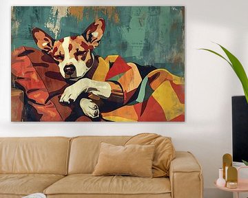 Hondje in kleurrijke deken gehuld van Imperial Art House