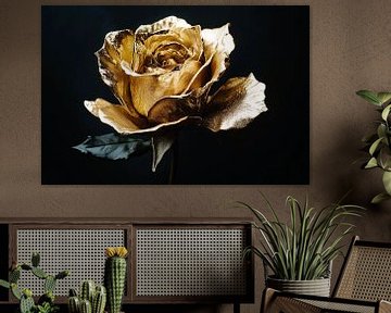 Gouden roos op donkere achtergrond van Art & Soul Creations