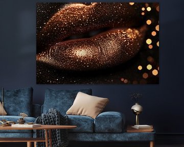 Luxe bronzen lippen close-up van Art & Soul Creations