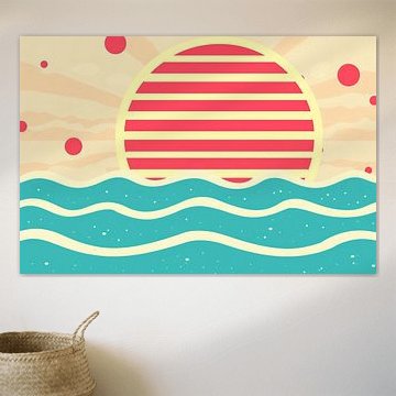 Abstract Sunset over colourful waves by Imperial Art House